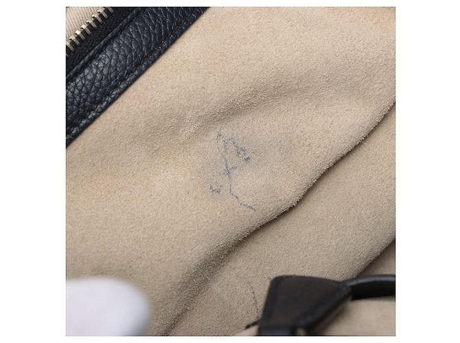 Prada Borsa a spalla con zip in pelle Daino blu navy - vista 8