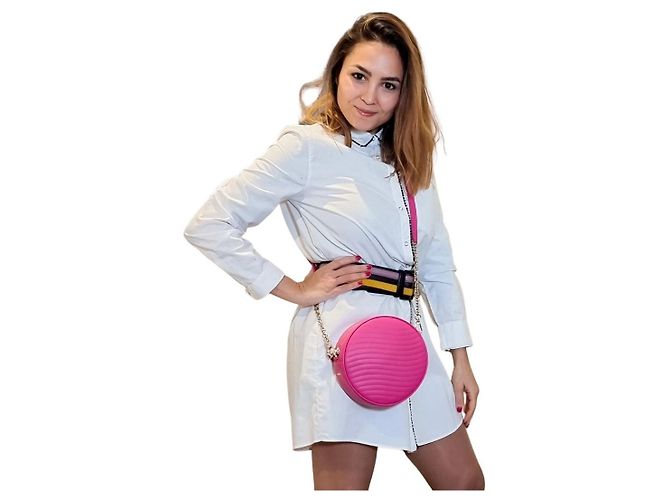 Furla Borsa a tracolla rotonda in pelle rosa Swing Mini - vista 2