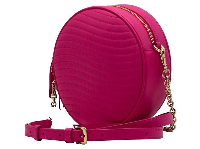 Furla Borsa a tracolla rotonda in pelle rosa Swing Mini - vista 5