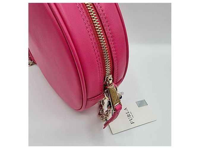 Furla Borsa a tracolla rotonda in pelle rosa Swing Mini - vista 6