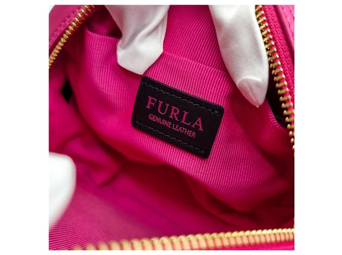 Furla Borsa a tracolla rotonda in pelle rosa Swing Mini - vista 8