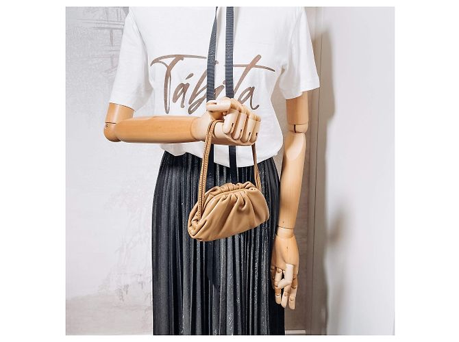 Bottega Veneta Extra Mini Pouch Charm per borsa in pelle marrone Beige - vista 4