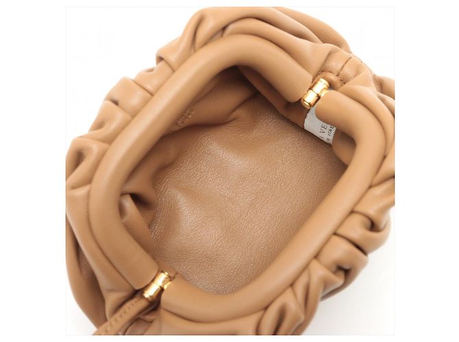 Bottega Veneta Extra Mini Pouch Charm per borsa in pelle marrone Beige - vista 8