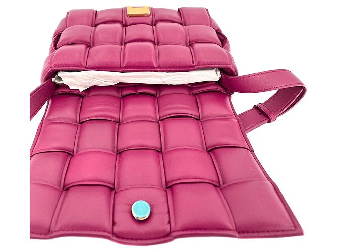 Cassette Bottega Veneta Bolsa de ombro de couro roxa acolchoada Roxo - vista 12