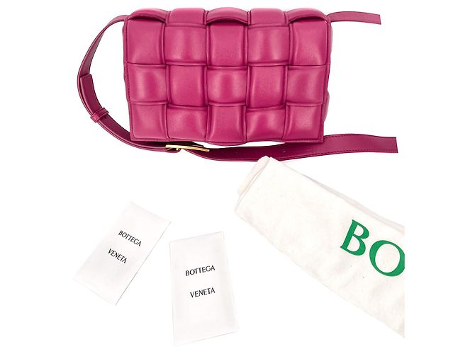 Cassette Bottega Veneta Bolsa de ombro de couro roxa acolchoada Roxo - vista 13