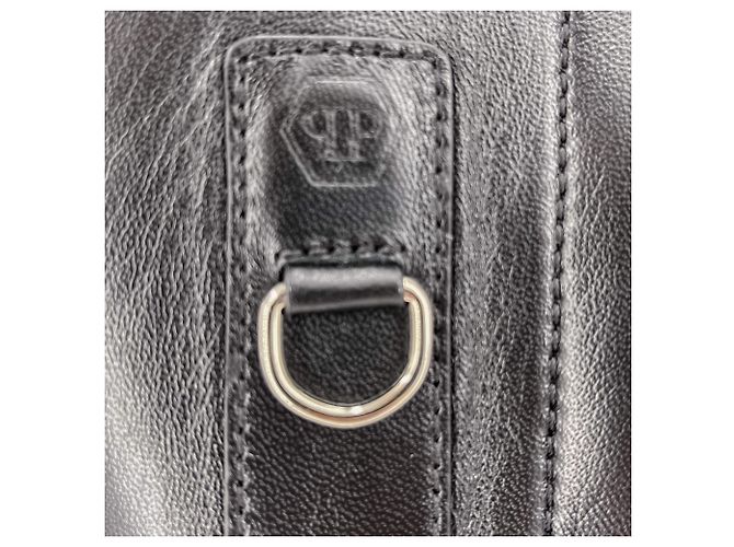 Philipp Plein Schwarzer Leder-Rucksack - Ansicht 20