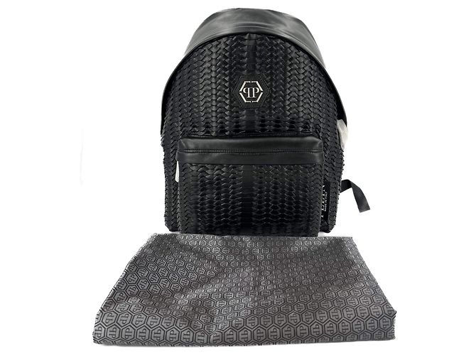 Philipp Plein Schwarzer Leder-Rucksack - Ansicht 7