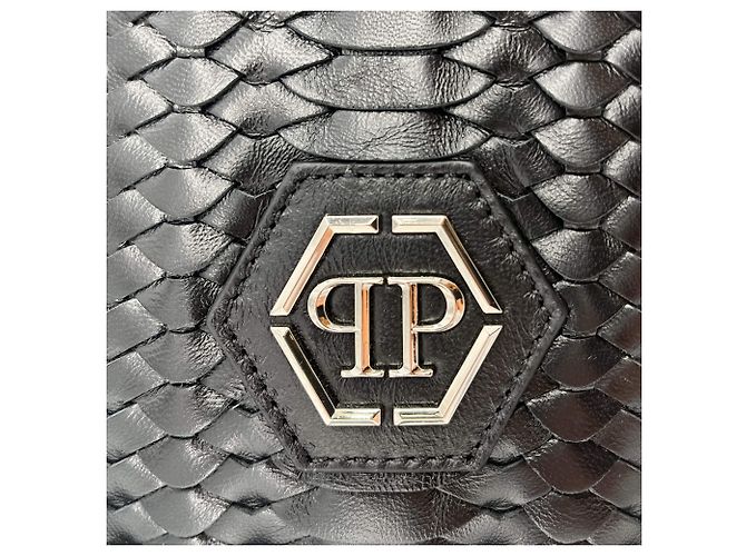 Philipp Plein Schwarzer Leder-Rucksack - Ansicht 8