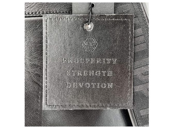 Philipp Plein Schwarzer Leder-Rucksack - Ansicht 9