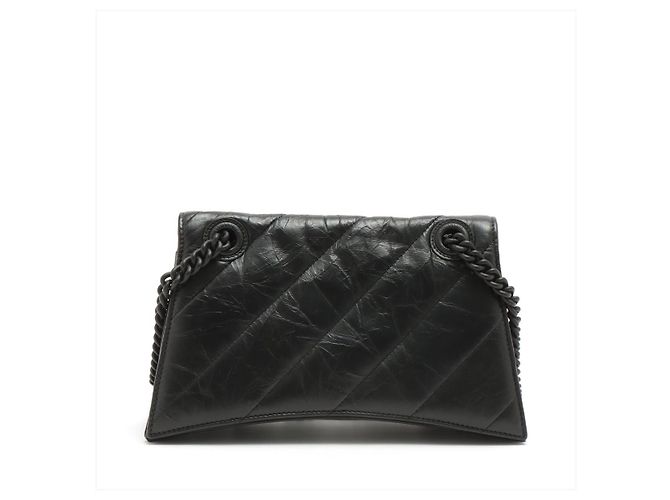 Balenciaga Borsa a tracolla in pelle Hourglass Small Nera Nero - vista 4