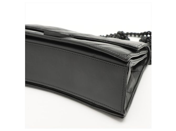 Balenciaga Borsa a tracolla in pelle Hourglass Small Nera Nero - vista 5
