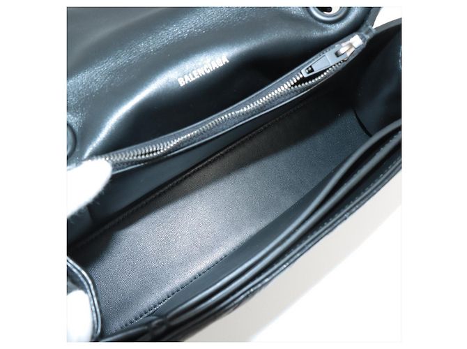 Balenciaga Borsa a tracolla in pelle Hourglass Small Nera Nero - vista 8