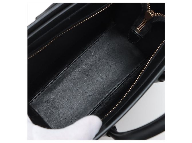 Luggage Céline Borsa tote in pelle nano nera e beige Multicolore - vista 10