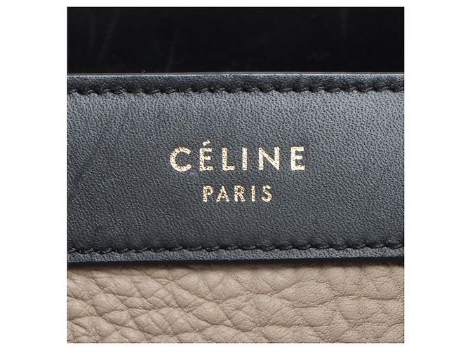 Luggage Céline Borsa tote in pelle nano nera e beige Multicolore - vista 13