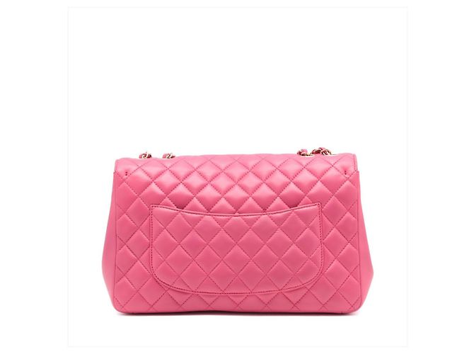 Chanel Borsa a catena in pelle Jumbo con patta singola rosa - vista 4