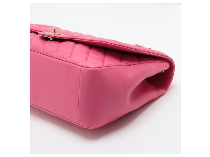 Chanel Borsa a catena in pelle Jumbo con patta singola rosa - vista 5
