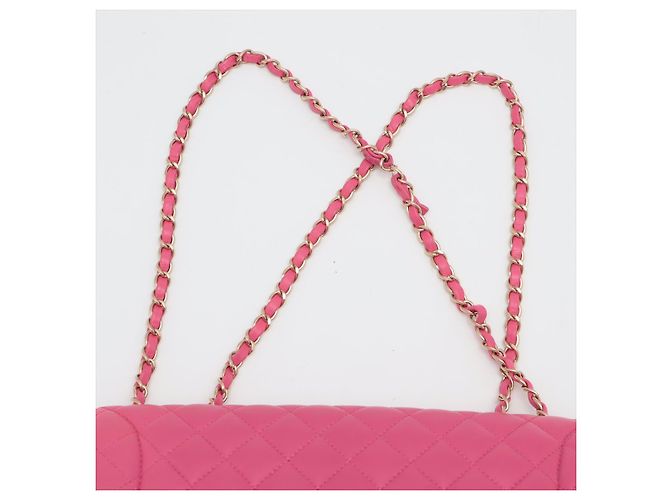 Chanel Borsa a catena in pelle Jumbo con patta singola rosa - vista 8