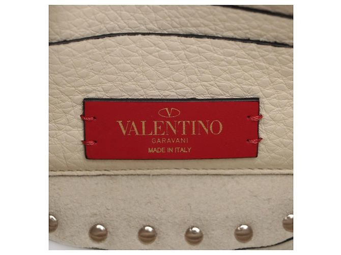Valentino Garavani Rockstuds Leder Satteltasche Beige - Ansicht 10