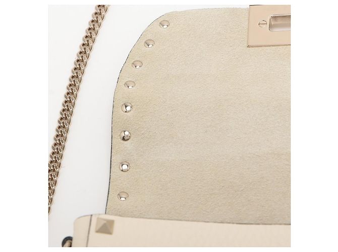 Valentino Garavani Rockstuds Leder Satteltasche Beige - Ansicht 11