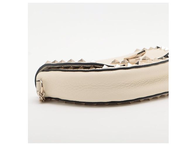 Valentino Garavani Rockstuds Leder Satteltasche Beige - Ansicht 6