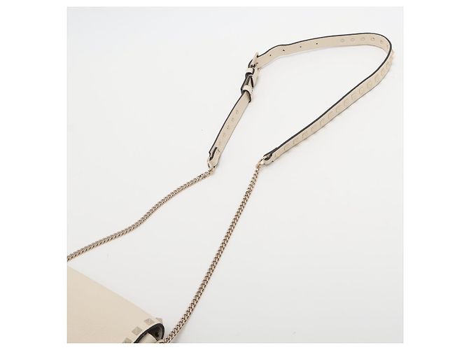 Valentino Garavani Rockstuds Leder Satteltasche Beige - Ansicht 7