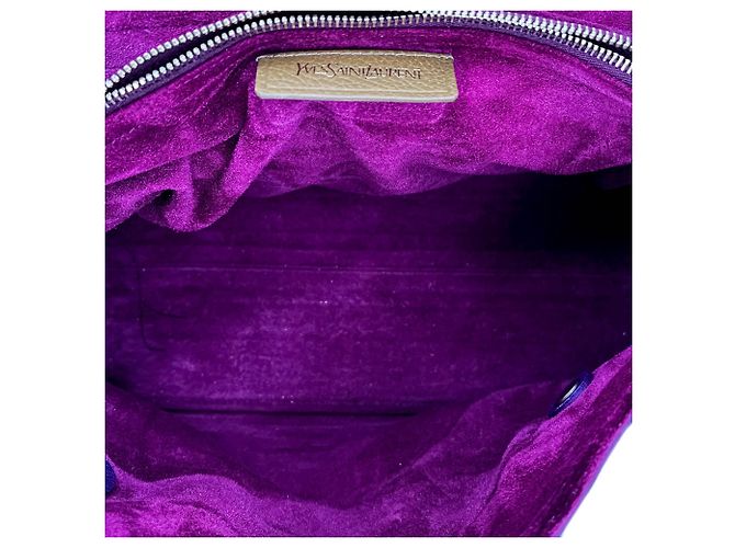 Saint Laurent Borsa tote in pelle media Muse 2 viola Porpora - vista 13