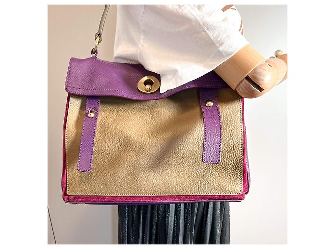 Saint Laurent Borsa tote in pelle media Muse 2 viola Porpora - vista 2