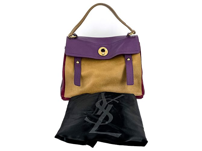 Saint Laurent Borsa tote in pelle media Muse 2 viola Porpora - vista 7