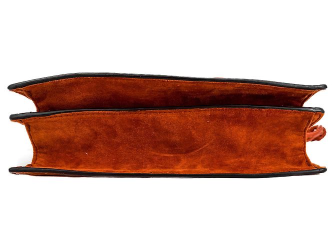 Etro Borsa a tracolla Flap in pelle croco caramello - vista 10