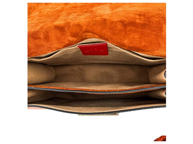 Etro Borsa a tracolla Flap in pelle croco caramello - vista 13