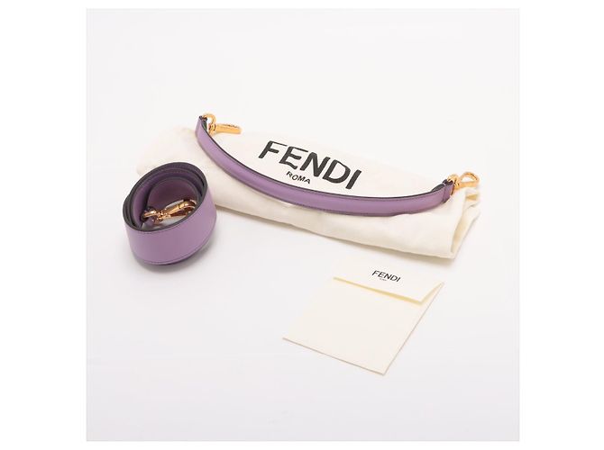Fendi Baguette Medium FF in pelle tridimensionale borsa baguette 2 modi viola Porpora - vista 11