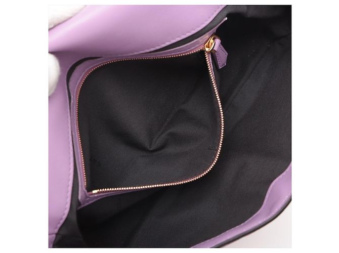 Fendi Baguette Medium FF in pelle tridimensionale borsa baguette 2 modi viola Porpora - vista 12