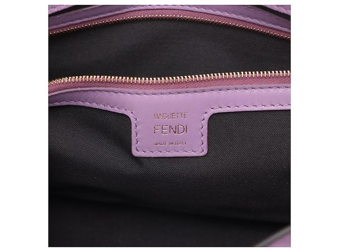 Fendi Baguette Medium FF in pelle tridimensionale borsa baguette 2 modi viola Porpora - vista 13