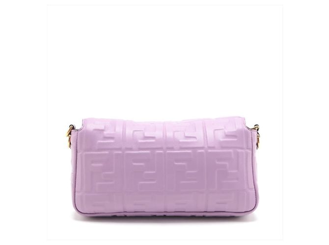 Fendi Baguette Medium FF in pelle tridimensionale borsa baguette 2 modi viola Porpora - vista 5