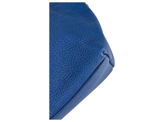 Autre Marque Borsa a spalla in pelle blu - vista 13