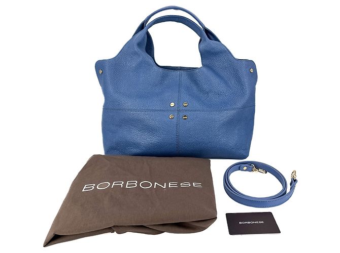 Autre Marque Borsa a spalla in pelle blu - vista 6