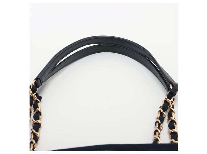 Timeless Chanel Kleine Denim-Tote-Tasche Blau Deauville - Ansicht 7
