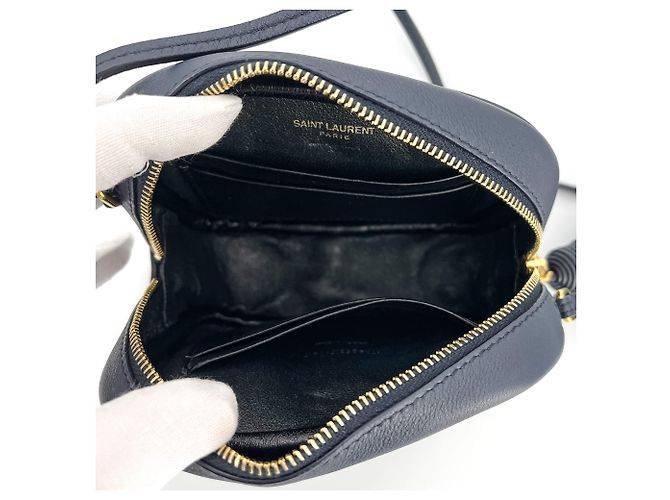 Saint Laurent Borsa per fotocamera in pelle blu navy - vista 18