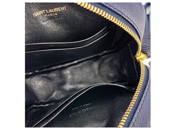 Saint Laurent Borsa per fotocamera in pelle blu navy - vista 19