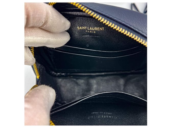 Saint Laurent Borsa per fotocamera in pelle blu navy - vista 20