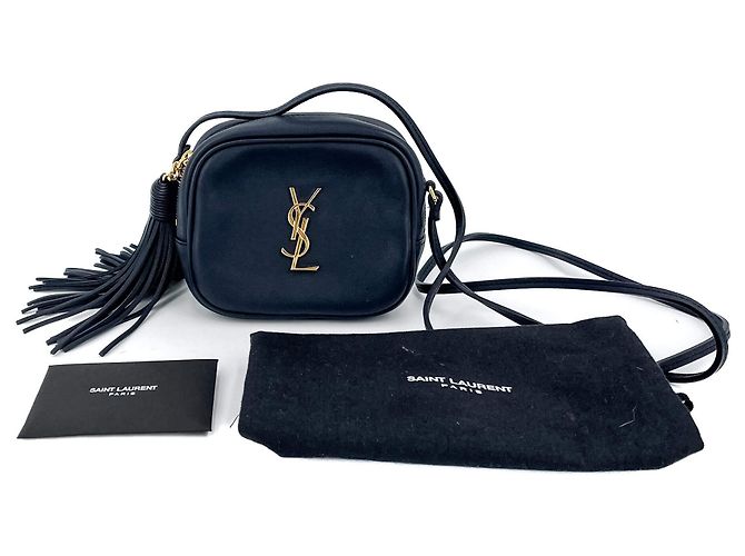 Saint Laurent Borsa per fotocamera in pelle blu navy - vista 4