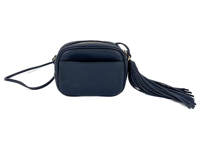 Saint Laurent Borsa per fotocamera in pelle blu navy - vista 7