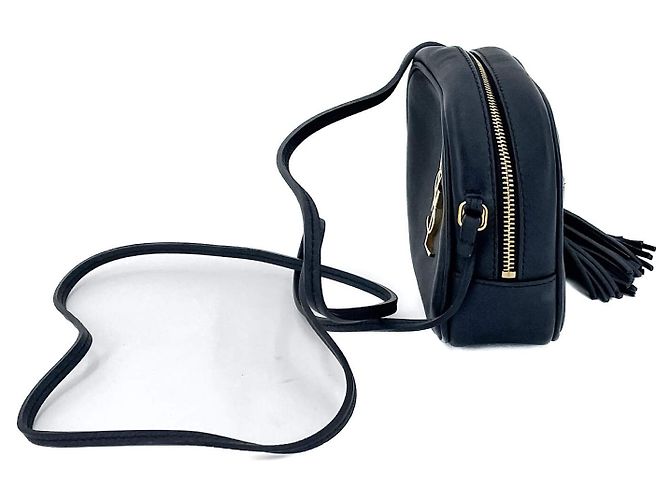 Saint Laurent Borsa per fotocamera in pelle blu navy - vista 8