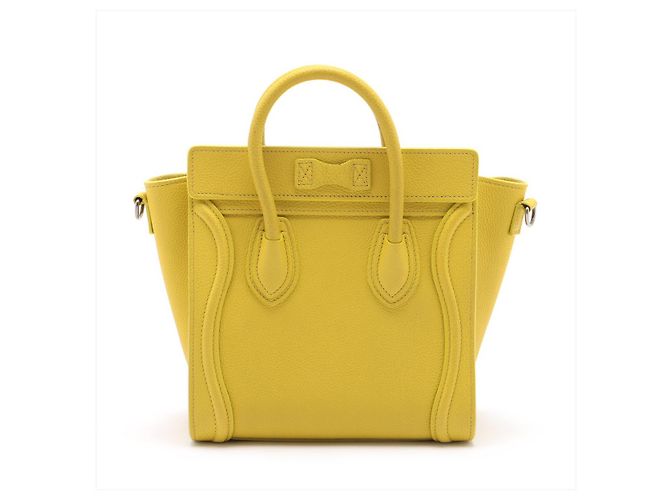 Luggage Céline Borsa tote in pelle di vitello nano drumato 2 vie gialla Giallo - vista 6