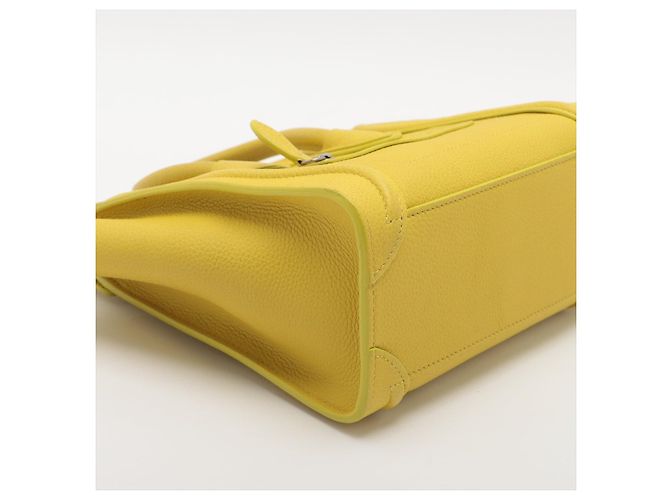 Luggage Céline Borsa tote in pelle di vitello nano drumato 2 vie gialla Giallo - vista 8