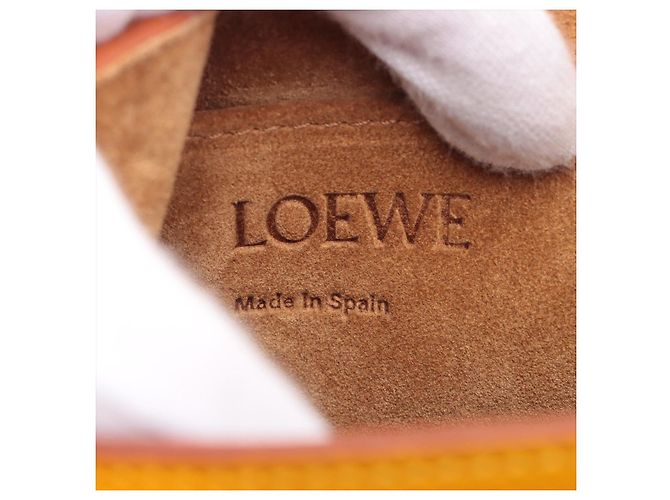 Loewe Gate Mini Top-Handle Tasche aus genarbtem Kalbsleder - Gelb - Ansicht 14