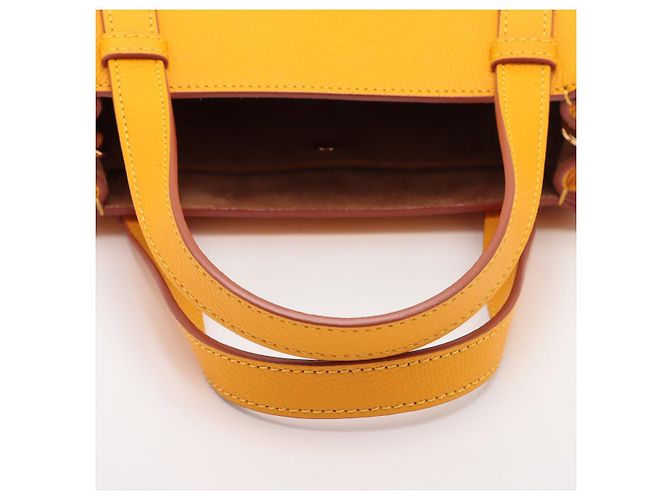 Loewe Gate Mini Top-Handle Tasche aus genarbtem Kalbsleder - Gelb - Ansicht 8