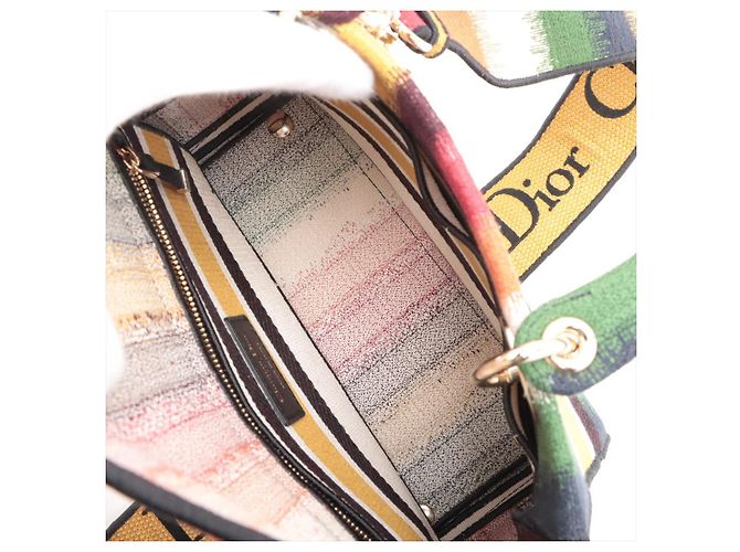 Dior Lady D-Lite Medium Stickerei Canvas 2-Wege Tragetasche Mehrfarbig Mehrfarben - Ansicht 11