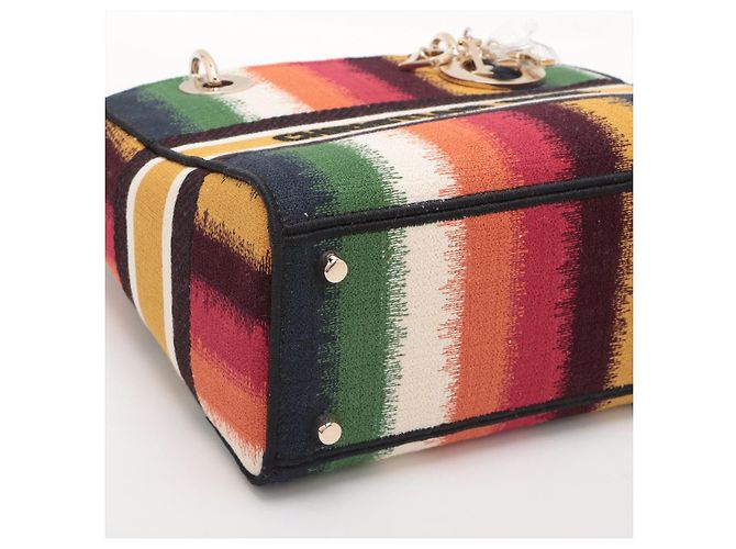Dior Lady D-Lite Medium Stickerei Canvas 2-Wege Tragetasche Mehrfarbig Mehrfarben - Ansicht 7