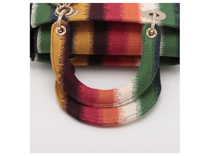 Dior Lady D-Lite Medium Stickerei Canvas 2-Wege Tragetasche Mehrfarbig Mehrfarben - Ansicht 8